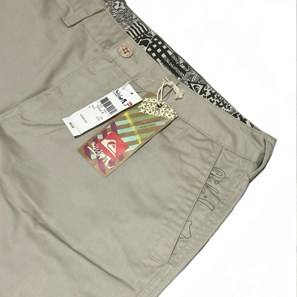 Quiksilver Men's 36 Tan Utility Straight Leg Chinos Pants Pockets Work‎ Casual